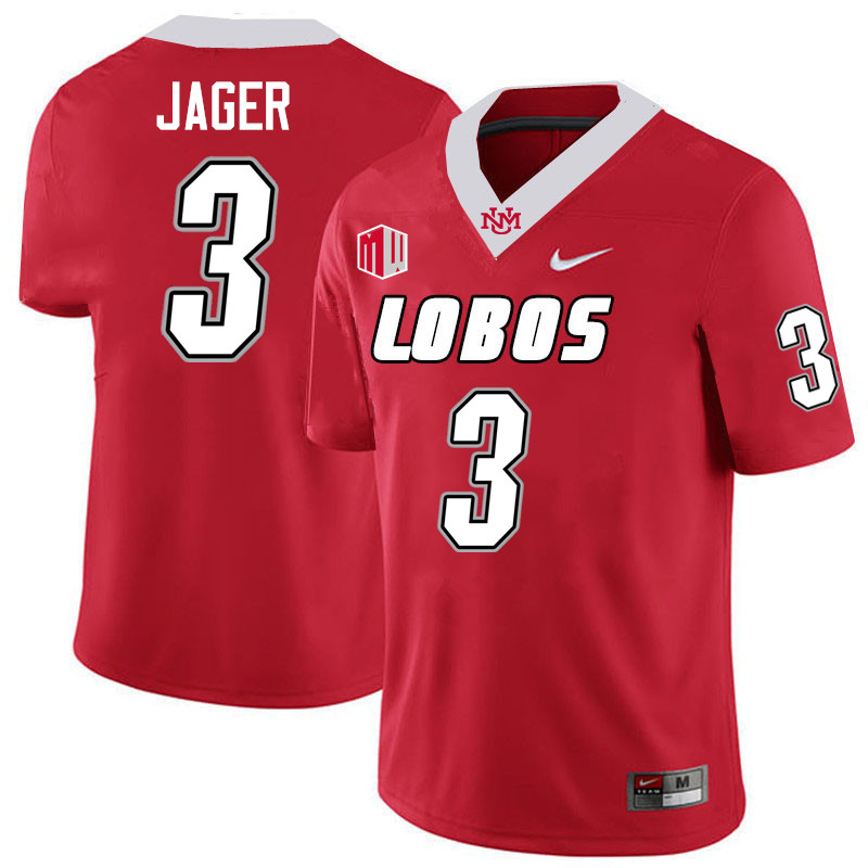 Abe Jager UNM Lobos Jersey,New Mexico Lobos Football Jersey,Uniforms-Red